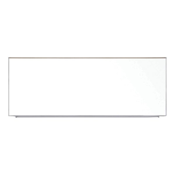 Ghent Magnetic Porcelain Whiteboard with Satin Aluminum Frame and Map Rail, 144.59 x 60.47, White Surface M1P5121M